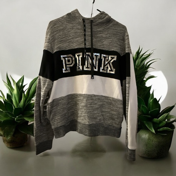 Victoria's Secret PINK Gray and Black Cowl Neck Sweater - Picture 1 of 3